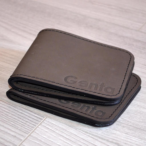 portofel slim barbati piele gri inchis