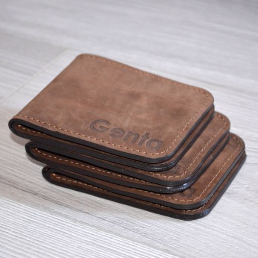 portofel barbati maro, din piele, handmade